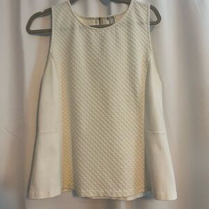 Banana Republic Textured Cream Sleeveless Top
